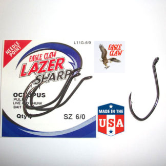 Eagle Claw L2BB OCTOPUS BARBLESS Hooks – Sizes 4 to 5/0 – L2BB Needlepoint  Lazer Sharp – Lym Tackle