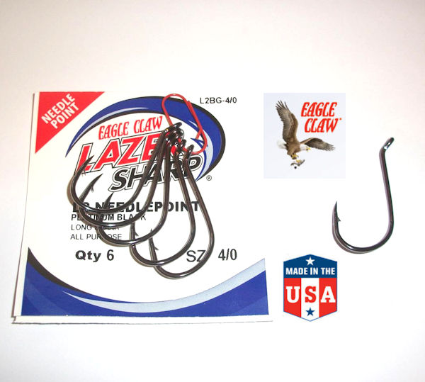 Eagle Claw L2B OCTOPUS Hooks – Sizes 4 to 9/0 – Needlepoint Lazer Sharp –  Lym Tackle